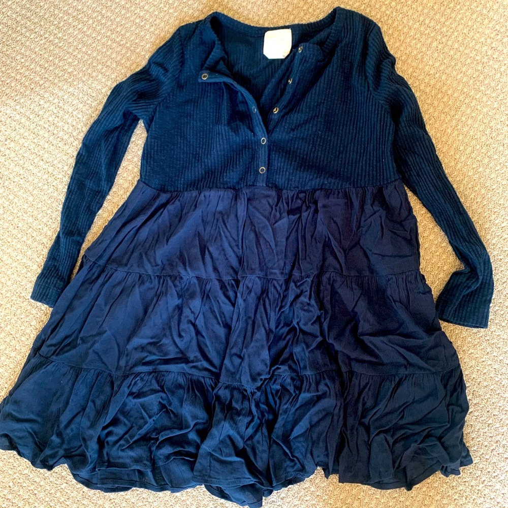 Francesca’s Blue Mid-Sleeve Top